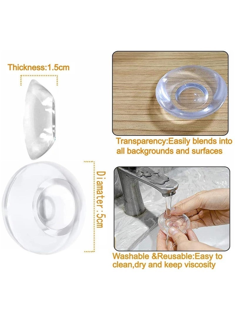 9 Pieces Door Stopper Wall Protector, Adhesive Bumper Protector, Reusable Rubber Door Stops , Shock Absorbent Wall Shield for Door Handle (Clear) - Image 2